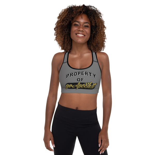 Gray Property Padded Sports Bra