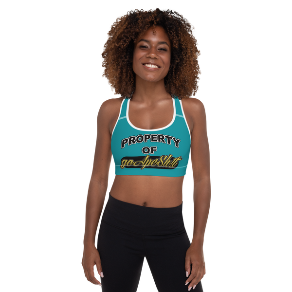 Green Property Padded Sports Bra